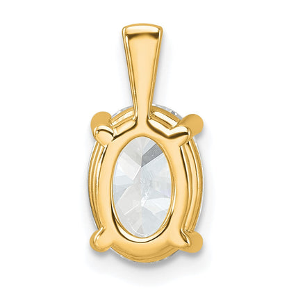14 Karat Gelbgold Anhänger mit 2,5 ct. zertifiziertem, im Labor gezüchtetem Diamant, VS/SI+ G+, Oval, Vierzacken-Fassung