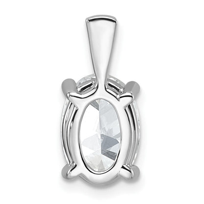 14K Weißgold 3 ct. Zertifizierter Labordiamant VS/SI+ G+ Oval Komplett Vierzacken-Anhänger