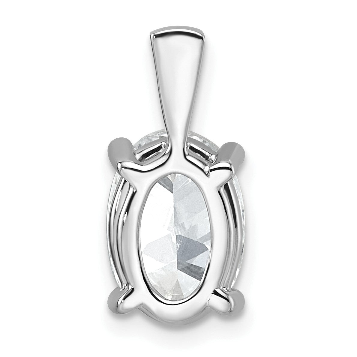 14 K Weißgold Anhänger mit 3 ct. im Labor gezüchtetem Diamant, VS/SI+ G+, Oval, komplett, vierzackige Krappenfassung