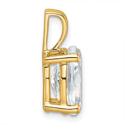 14K Gelbgold 3 ct. Zertifizierter Labordiamant VS/SI+ G+ Oval Vierzack-Anhänger