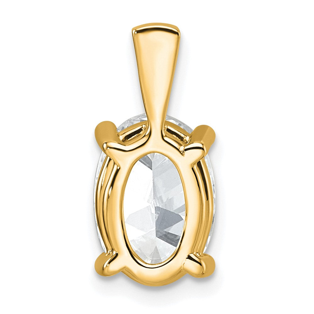 14K Gelbgold 3 ct. Zertifizierter Labordiamant VS/SI+ G+ Oval Vierzack-Anhänger