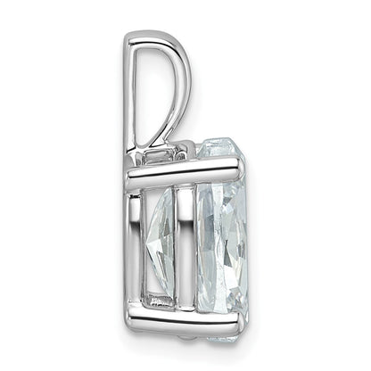14K Weißgold Anhänger mit 4 ct. Labor-Diamant VS/SI+ G+ im Ovalschliff mit Vierkrappenfassung