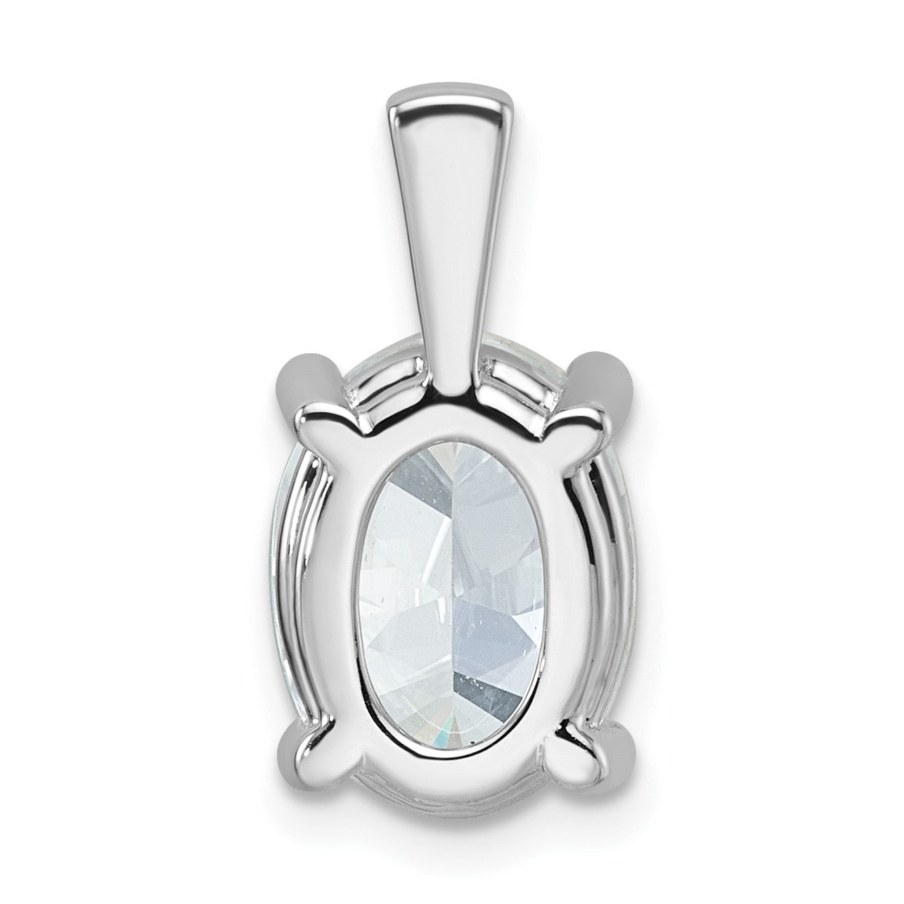 14K Weißgold Anhänger mit 4 ct. Labor-Diamant VS/SI+ G+ im Ovalschliff mit Vierkrappenfassung