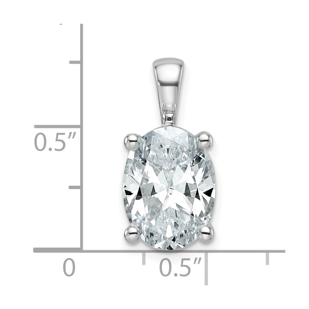 14K Weißgold 4 ct. zertifizierter im Labor gezüchteter Diamant VS/SI+ G+ Oval-Anhänger mit Vier-Krappen-Fassung