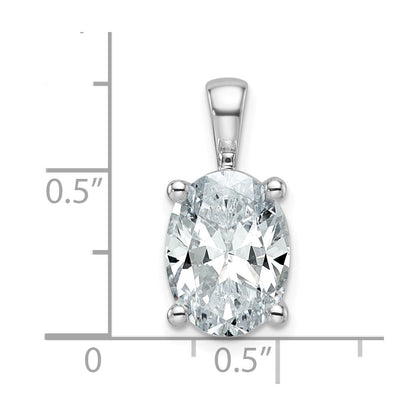 14K Weißgold 4 ct. zertifizierter im Labor gezüchteter Diamant VS/SI+ G+ Oval-Anhänger mit Vier-Krappen-Fassung