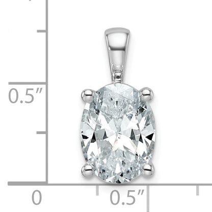 14K Weißgold Anhänger mit 4 ct. Labor-Diamant VS/SI+ G+ im Ovalschliff mit Vierkrappenfassung