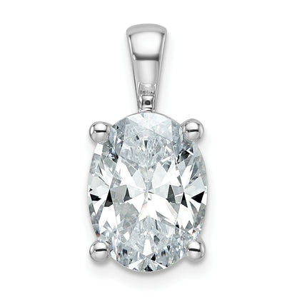 14K Weißgold 4 ct. zertifizierter im Labor gezüchteter Diamant VS/SI+ G+ Oval-Anhänger mit Vier-Krappen-Fassung