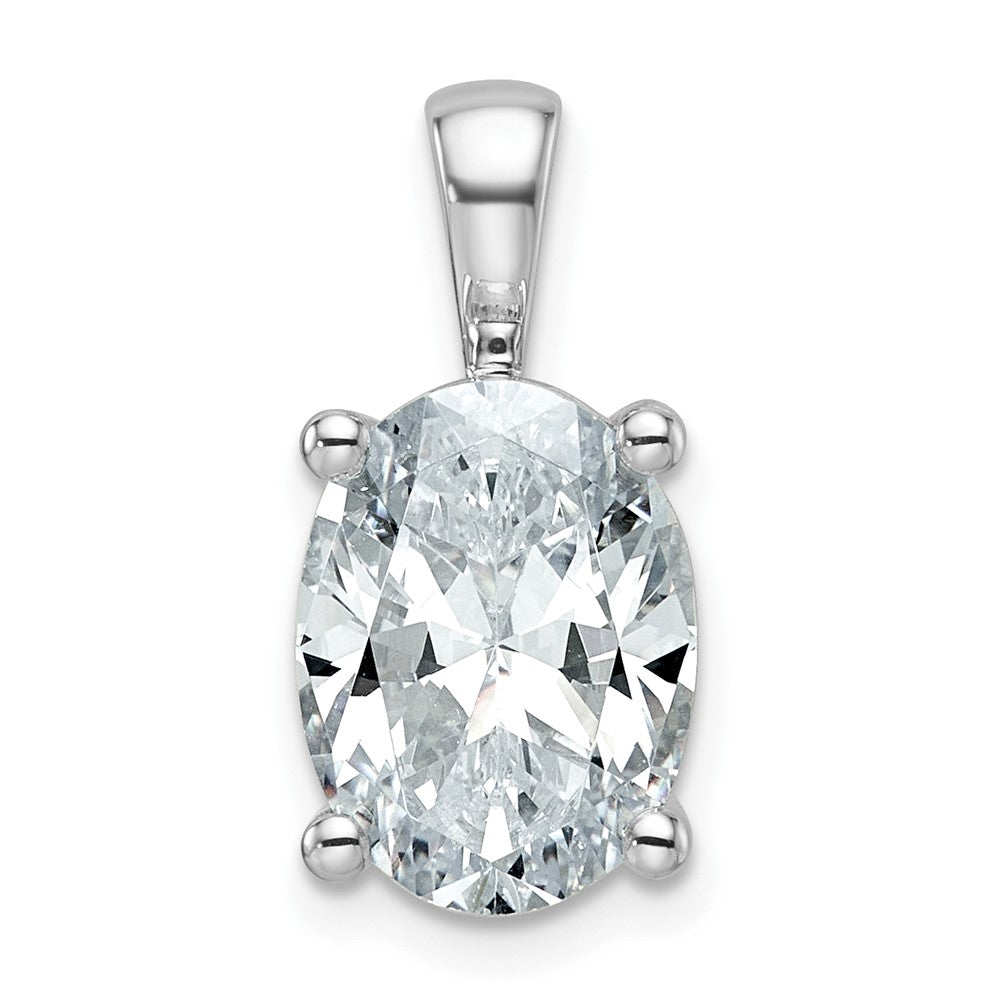 14K Weißgold 4 ct. zertifizierter im Labor gezüchteter Diamant VS/SI+ G+ Oval-Anhänger mit Vier-Krappen-Fassung