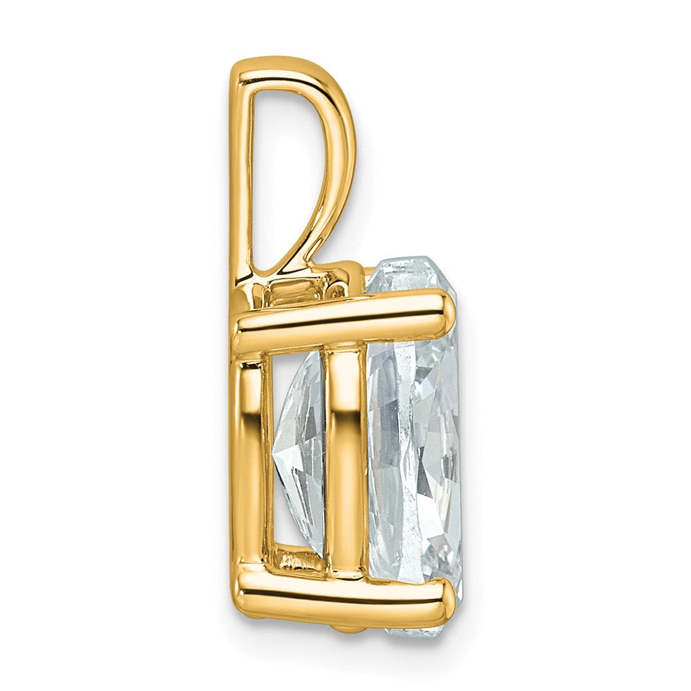 14 Karat Gelbgold Anhänger mit 4 ct. zertifiziertem, im Labor gezüchtetem Diamant, VS/SI+ G+, im Ovalschliff, mit Vier-Krappen-Fassung