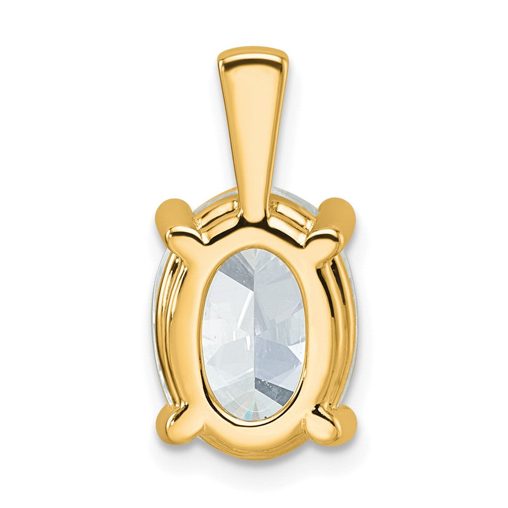 14K Gelbgold Anhänger mit 4 ct. im Labor gezüchtetem Diamant, VS/SI+, G+, Oval-Schliff, Vierkrappenfassung