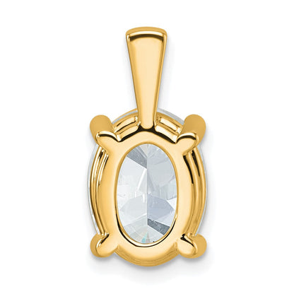 14K Gelbgold Anhänger mit 4 ct. im Labor gezüchtetem Diamant, VS/SI+, G+, Oval-Schliff, Vierkrappenfassung
