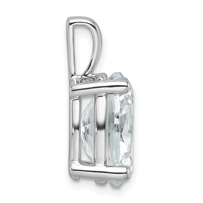 14K Weißgold 5 ct. Labordiamant VS/SI+ G+ Oval Komplett Vierkrappen-Anhänger