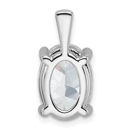 14K Weißgold 5 ct. Labordiamant VS/SI+ G+ Oval Komplett Vierkrappen-Anhänger