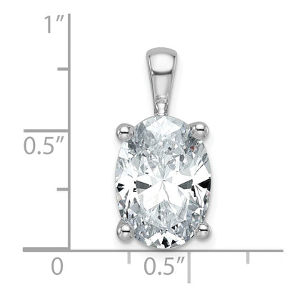 14K Weißgold 5 ct. Labordiamant VS/SI+ G+ Oval Komplett Vierkrappen-Anhänger