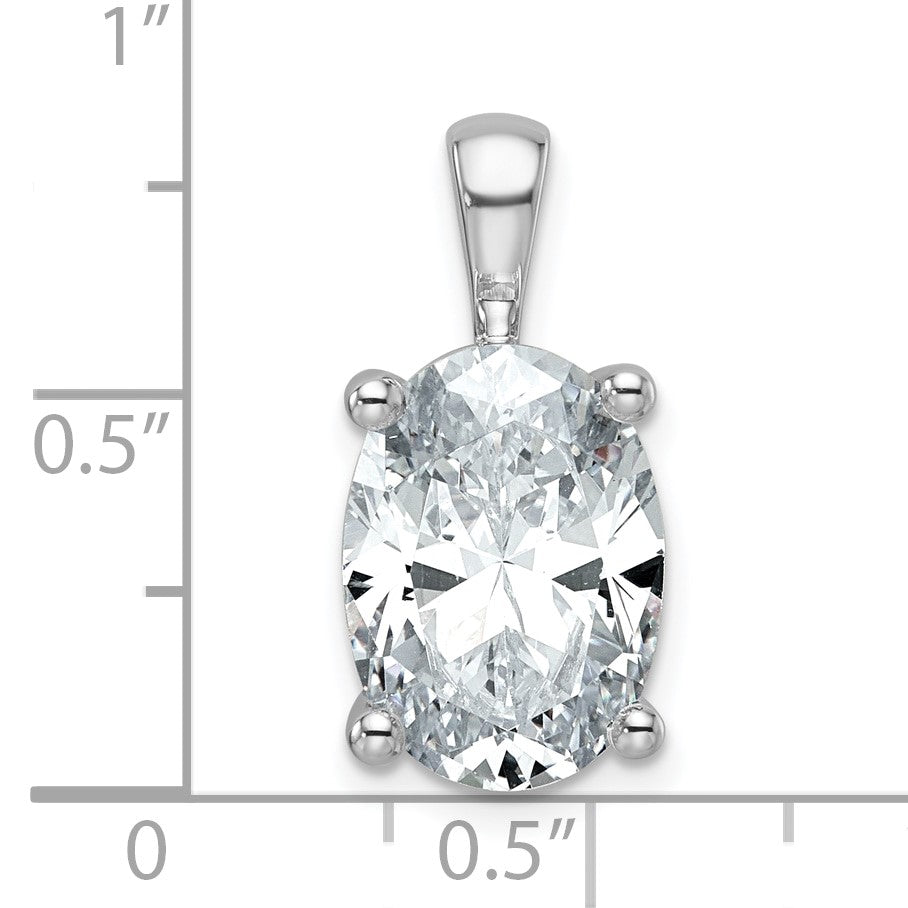 14K Weißgold 5 ct. Labordiamant VS/SI+ G+ Oval Komplett Vierkrappen-Anhänger