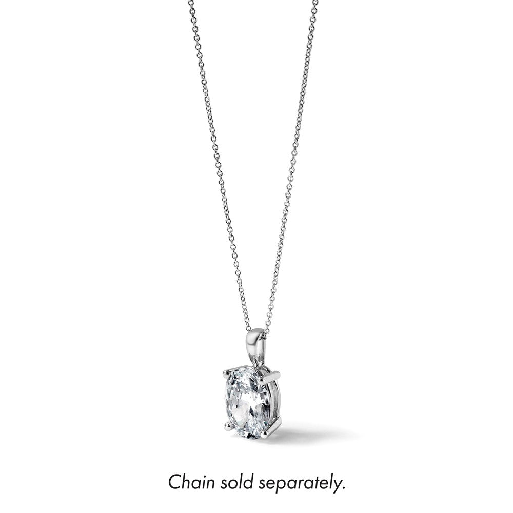 14K Weißgold 4 Karat Im Labor Gezüchtet Diamant Vs+ F+ Oval Komplett Vierkrappen Anhänger