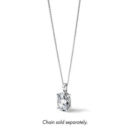 14K Weißgold 4 Karat Im Labor Gezüchtet Diamant Vs+ F+ Oval Komplett Vierkrappen Anhänger