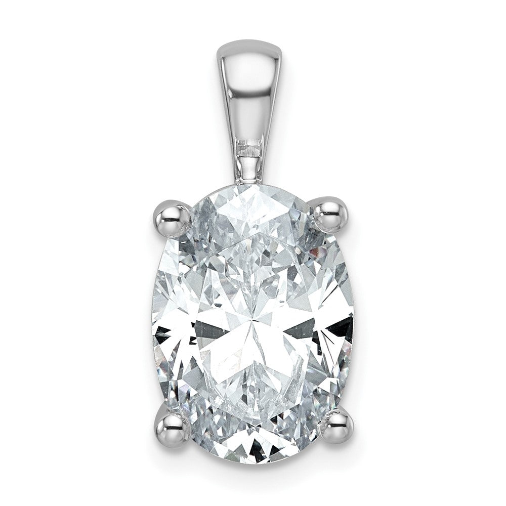 14K Weißgold 5 ct. Labordiamant VS/SI+ G+ Oval Komplett Vierkrappen-Anhänger