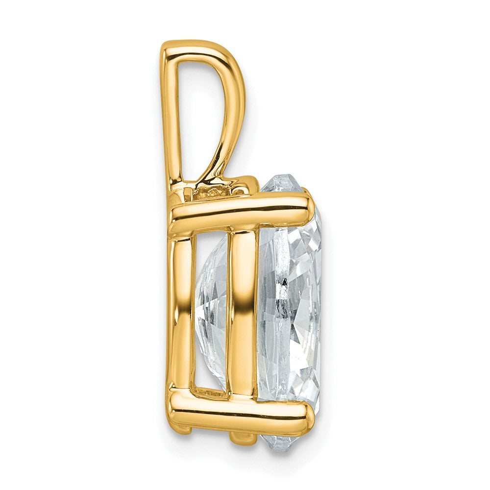 Anhänger aus 14K Gelbgold mit ovalem, im Labor gezüchtetem Diamant, 5 ct., VS/SI+ G+, vierzackige Fassung