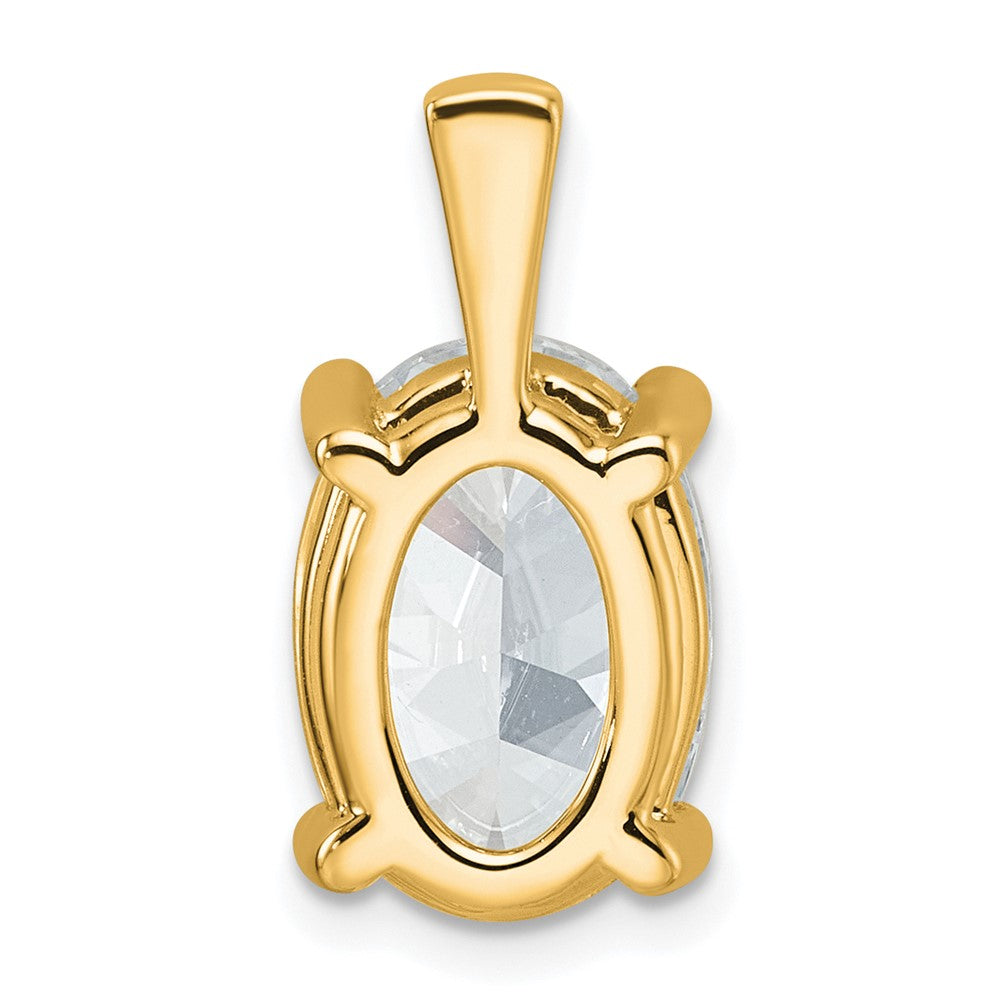 14K Gelbgold 5 ct. Zertifizierter Laborgezüchteter Diamant VS/SI+ G+ Ovaler Vier-Krappen-Anhänger