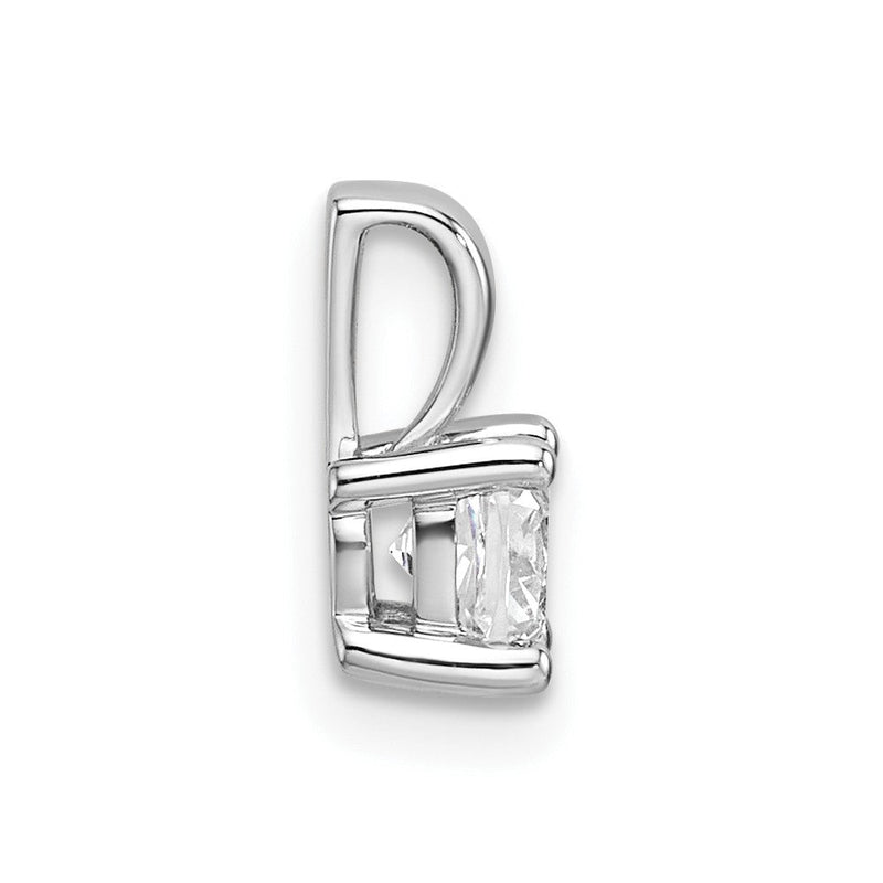 14K Weißgold 0,5 ct. zertifizierter im Labor gezüchteter Diamant VS/SI+ G+ Cushion-Schliff Anhänger mit Vierzacken-Fassung