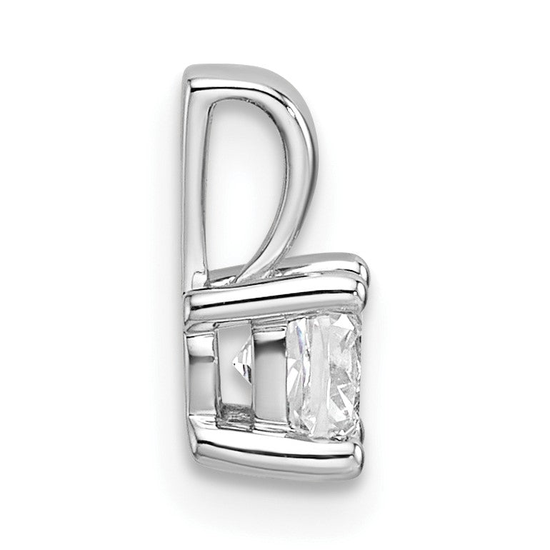 14K Weißgold Anhänger mit 0,5 ct. Laborgezüchtetem Diamant VS/SI+ G+ im Kissenschliff mit Vierkrappenfassung