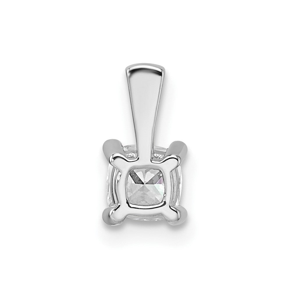 14K Weißgold 0,5 ct. zertifizierter im Labor gezüchteter Diamant VS/SI+ G+ Cushion-Schliff Anhänger mit Vierzacken-Fassung