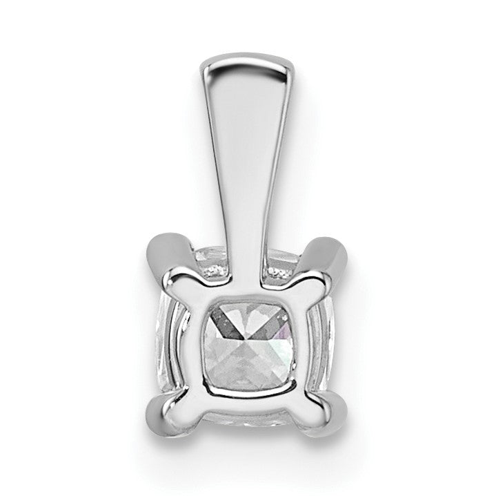 14K Weißgold Anhänger mit 0,5 ct. Laborgezüchtetem Diamant VS/SI+ G+ im Kissenschliff mit Vierkrappenfassung