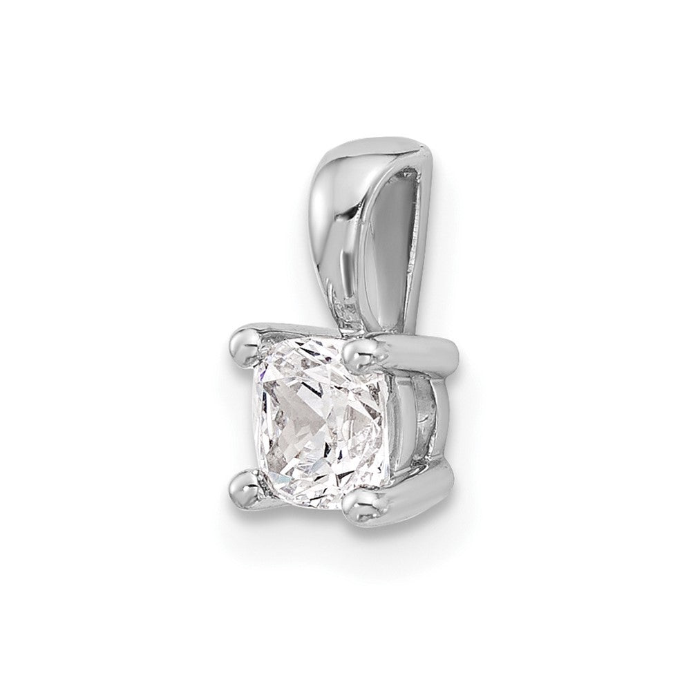 14K Weißgold 0,5 ct. zertifizierter im Labor gezüchteter Diamant VS/SI+ G+ Cushion-Schliff Anhänger mit Vierzacken-Fassung
