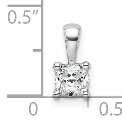 14K Weißgold 0,5 ct. zertifizierter im Labor gezüchteter Diamant VS/SI+ G+ Cushion-Schliff Anhänger mit Vierzacken-Fassung