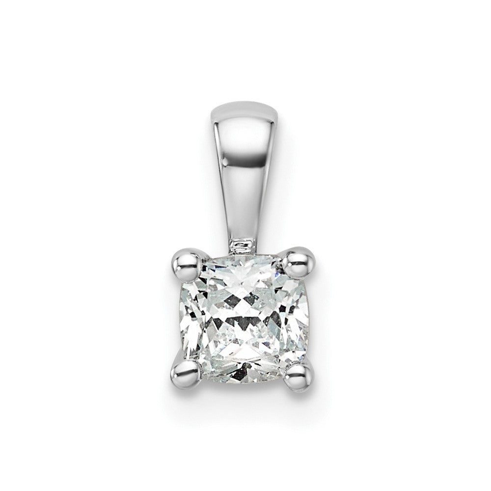 14K Weißgold Anhänger mit 0,5 ct. Laborgezüchtetem Diamant VS/SI+ G+ im Kissenschliff mit Vierkrappenfassung