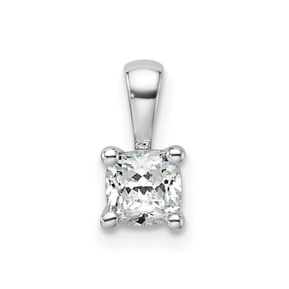 14K Weißgold Anhänger mit 0,5 ct. Laborgezüchtetem Diamant VS/SI+ G+ im Kissenschliff mit Vierkrappenfassung