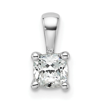 14K Weißgold 0,5 ct. zertifizierter im Labor gezüchteter Diamant VS/SI+ G+ Cushion-Schliff Anhänger mit Vierzacken-Fassung