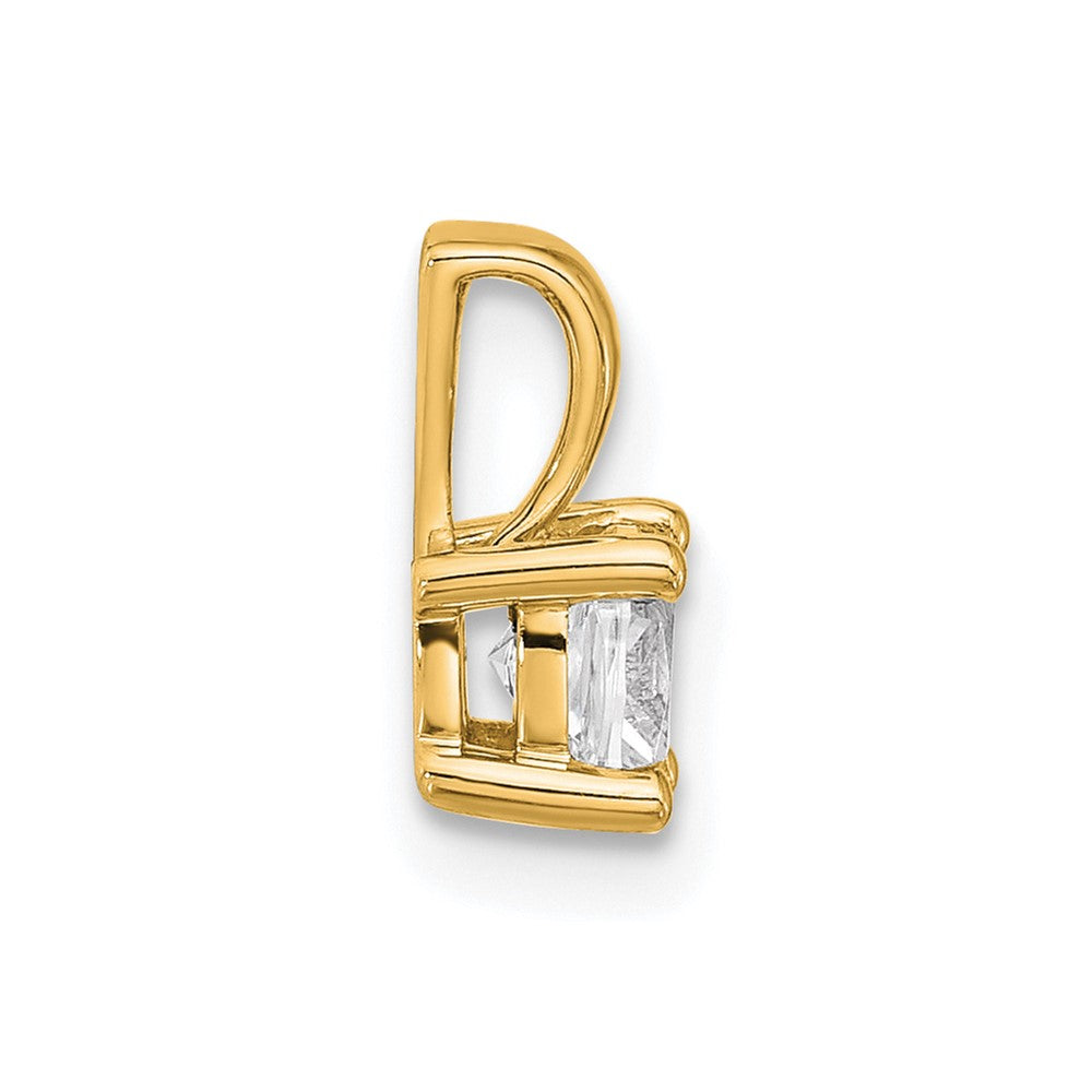 14K Gelbgold 0,5 ct. Laborgezüchteter Diamant VS/SI+ G+ Kissenschliff Vierzacken-Anhänger