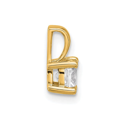 14K Gelbgold 0,5 ct. Laborgezüchteter Diamant VS/SI+ G+ Kissenschliff Vierzacken-Anhänger