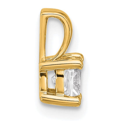 14K Gelbgold 0,5 ct. Zertifizierter, im Labor gezüchteter Diamant VS/SI+ G+ Kissenschliff Vierkrappen-Anhänger