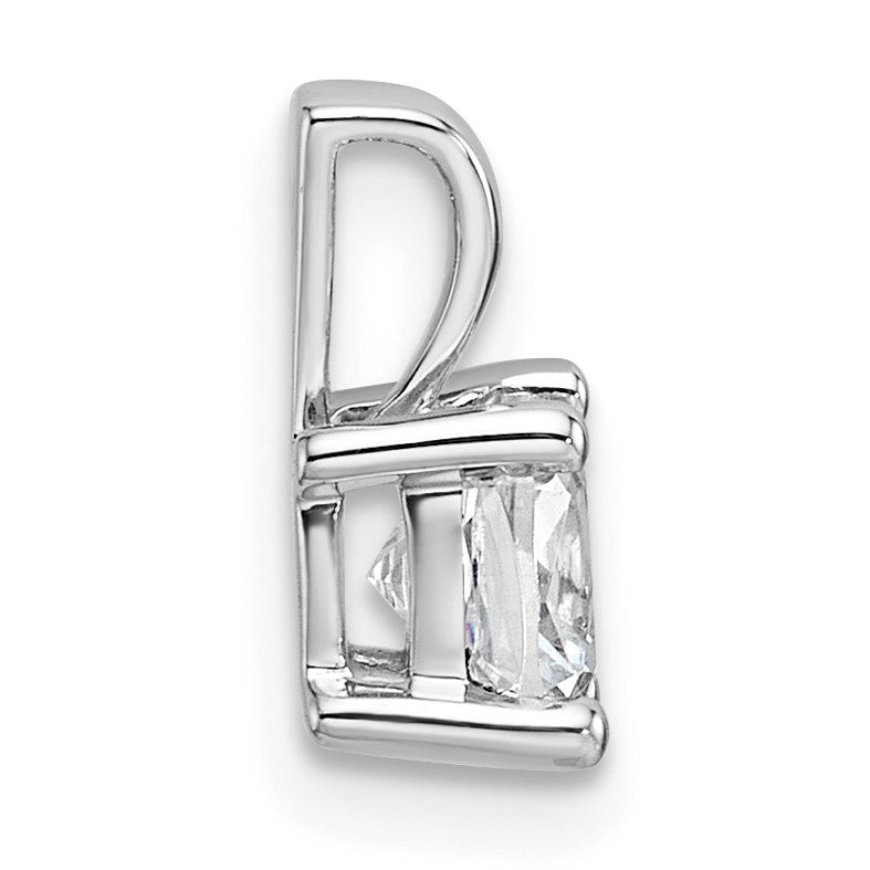 14K Weißgold 0,75 ct. Zertifizierter Laborgezüchteter Diamant VS/SI+ G+ Kissenschliff Vierzacken-Anhänger