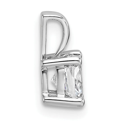 14K Weißgold 0,75 ct. Zertifizierter Laborgezüchteter Diamant VS/SI+ G+ Kissenschliff Vierzacken-Anhänger