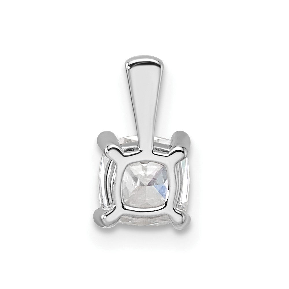 14K Weißgold Anhänger mit 0,75 ct. Labor gezüchtetem Diamant VS/SI+ G+ im Kissenschliff mit Vierkrappenfassung