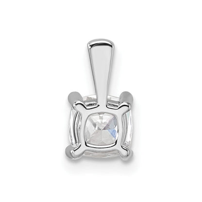 14K Weißgold Anhänger mit 0,75 ct. Labor gezüchtetem Diamant VS/SI+ G+ im Kissenschliff mit Vierkrappenfassung