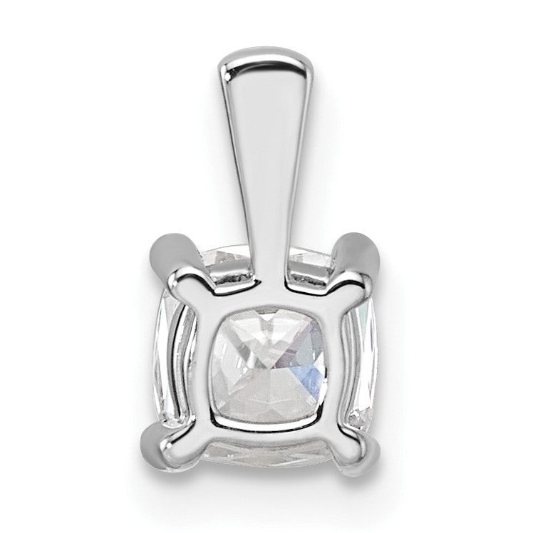 14K Weißgold Anhänger mit 0,75 ct. Labor gezüchtetem Diamant VS/SI+ G+ im Kissenschliff mit Vierkrappenfassung