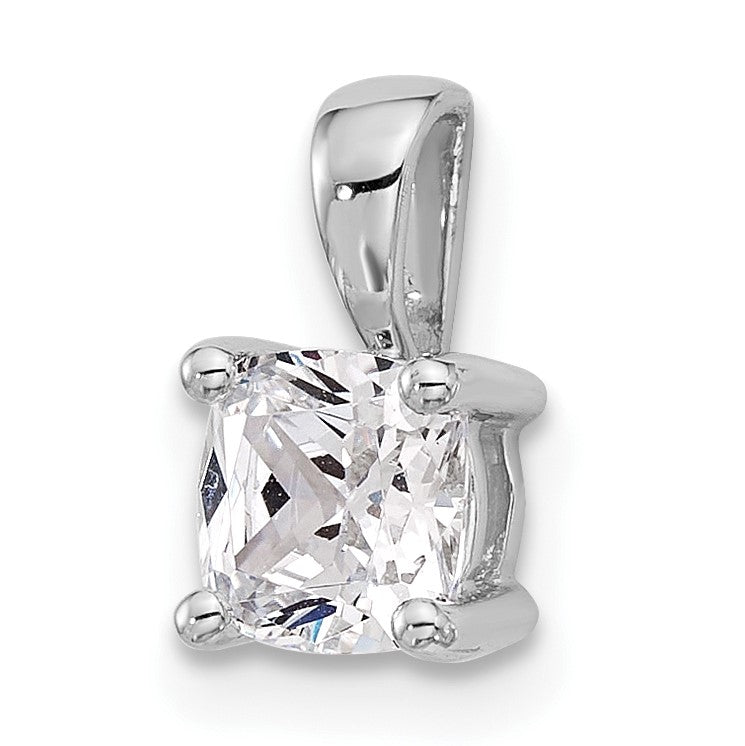 14K Weißgold 0,75 ct. Zertifizierter Laborgezüchteter Diamant VS/SI+ G+ Kissenschliff Vierzacken-Anhänger