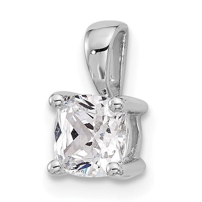 14K Weißgold 0,75 ct. Zertifizierter Laborgezüchteter Diamant VS/SI+ G+ Kissenschliff Vierzacken-Anhänger
