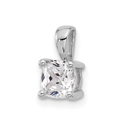 14K Weißgold Anhänger mit 0,75 ct. Labor gezüchtetem Diamant VS/SI+ G+ im Kissenschliff mit Vierkrappenfassung