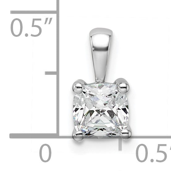 14K Weißgold 0,75 ct. Zertifizierter Laborgezüchteter Diamant VS/SI+ G+ Kissenschliff Vierzacken-Anhänger