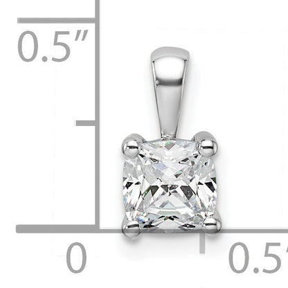 14K Weißgold 0,75 ct. Zertifizierter Laborgezüchteter Diamant VS/SI+ G+ Kissenschliff Vierzacken-Anhänger