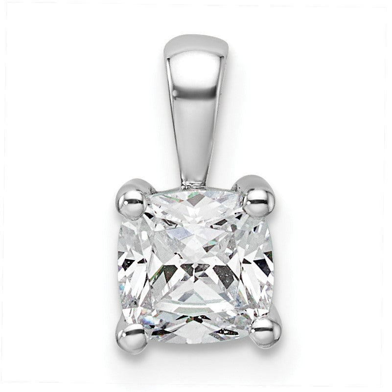 14K Weißgold 0,75 ct. Zertifizierter Laborgezüchteter Diamant VS/SI+ G+ Kissenschliff Vierzacken-Anhänger