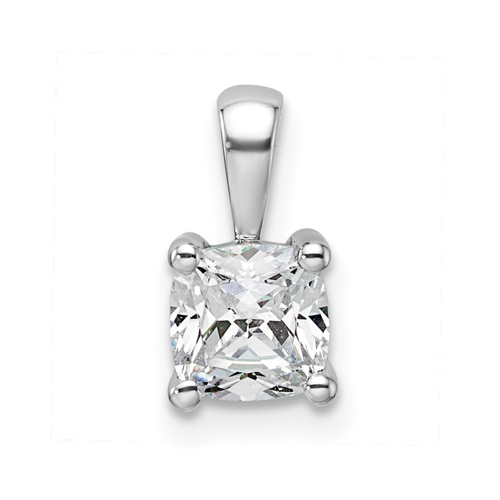 14K Weißgold 0,75 ct. Zertifizierter Laborgezüchteter Diamant VS/SI+ G+ Kissenschliff Vierzacken-Anhänger