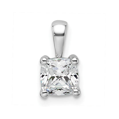 14K Weißgold 0,75 ct. Zertifizierter Laborgezüchteter Diamant VS/SI+ G+ Kissenschliff Vierzacken-Anhänger