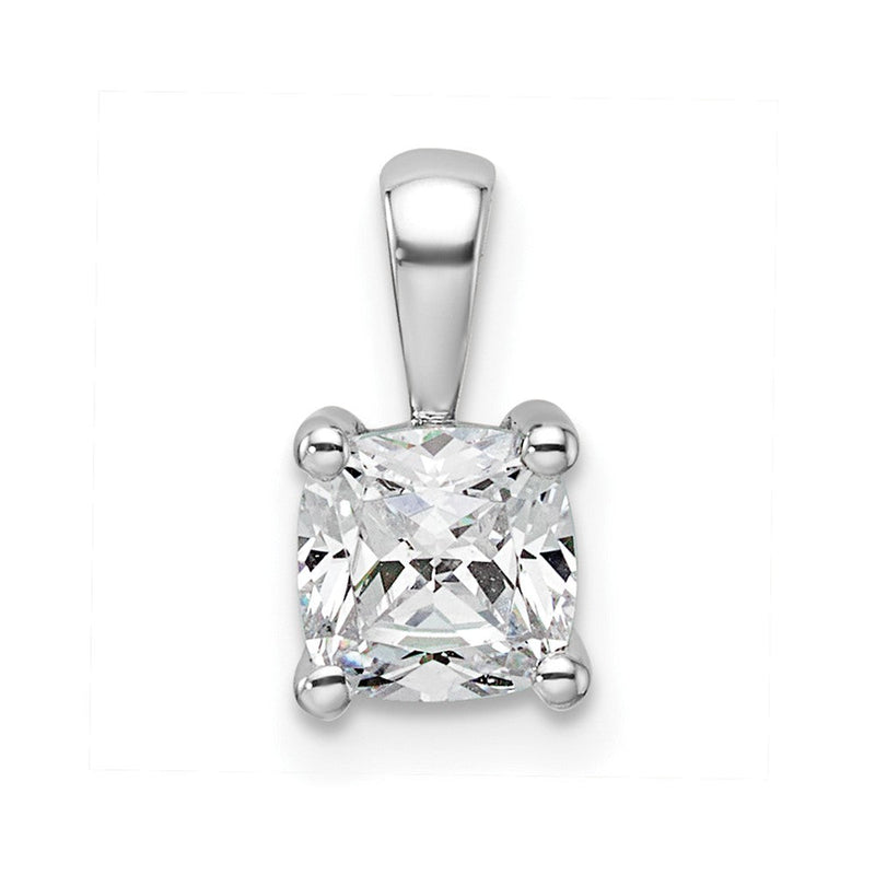 14K Weißgold 0,75 ct. Zertifizierter Laborgezüchteter Diamant VS/SI+ G+ Kissenschliff Vierzacken-Anhänger